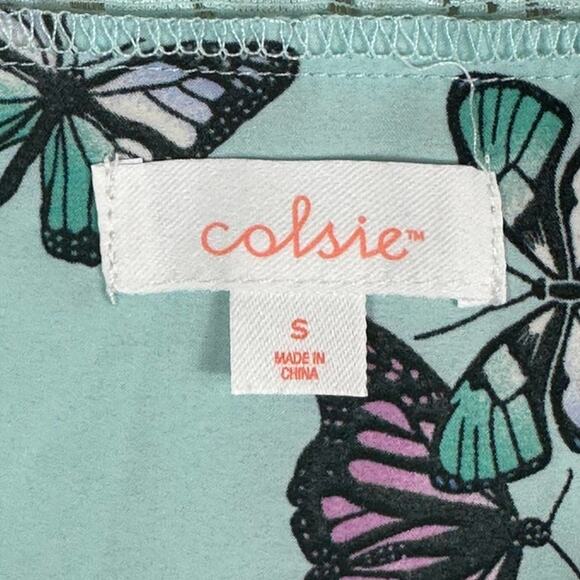 NWT Colsie Pajama Tank Top Womens S Pastel Blue Butterfly Print Whimsy Kidcore - Picture 5 of 6